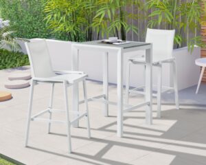 Nizuc Aluminum Outdoor Patio Aluminum Bar Table