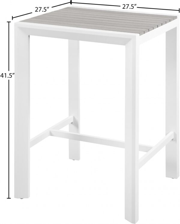 Nizuc Aluminum Outdoor Patio Aluminum Bar Table