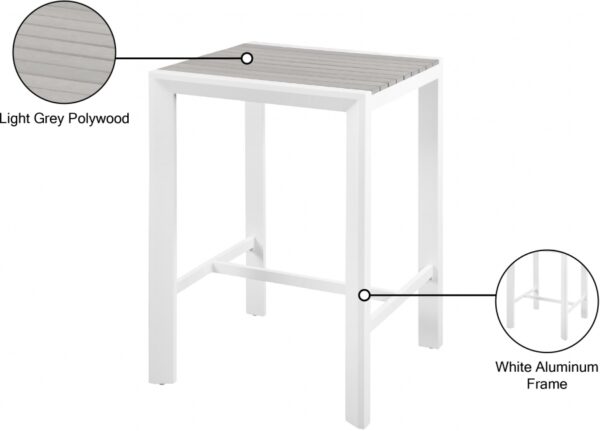Nizuc Aluminum Outdoor Patio Aluminum Bar Table
