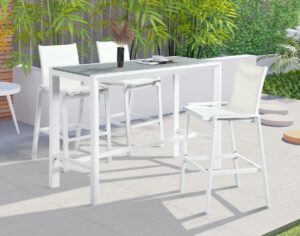 Nizuc Aluminum Outdoor Patio Aluminum Bar Table