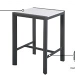 Nizuc Aluminum Outdoor Patio Aluminum Bar Table
