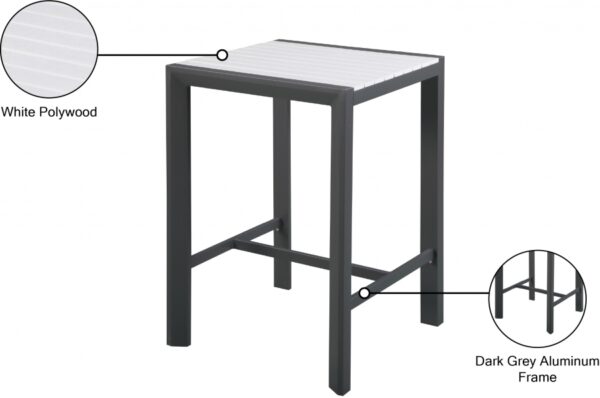 Nizuc Aluminum Outdoor Patio Aluminum Bar Table