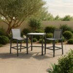 Nizuc Mesh Water Resistant Fabric Outdoor Patio Bar Stool