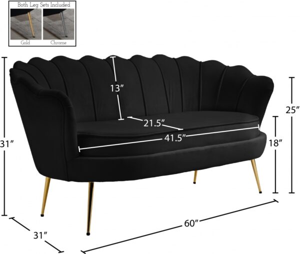 Gardenia 60" Velvet Upholstered Loveseat