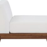 Rio Off White Water Resistant Fabric Upholstered Outdoor Patio Modular Armless Chair