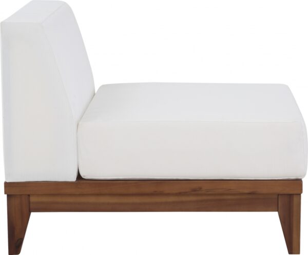 Rio Off White Water Resistant Fabric Upholstered Outdoor Patio Modular Armless Chair