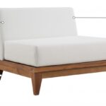 Rio Off White Water Resistant Fabric Upholstered Outdoor Patio Modular Armless Chair