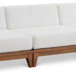 Rio 103.5" Off White Water Resistant Fabric Upholstered Outdoor Patio 3pc. Armless Modular Sofa