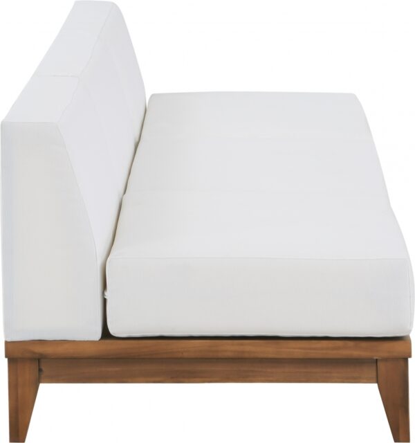 Rio 103.5" Off White Water Resistant Fabric Upholstered Outdoor Patio 3pc. Armless Modular Sofa