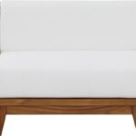 Rio 103.5" Off White Water Resistant Fabric Upholstered Outdoor Patio 3pc. Armless Modular Sofa
