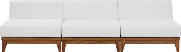 Rio 103.5" Off White Water Resistant Fabric Upholstered Outdoor Patio 3pc. Armless Modular Sofa
