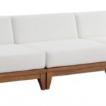 Rio 103.5" Off White Water Resistant Fabric Upholstered Outdoor Patio 3pc. Armless Modular Sofa