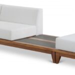 Rio 125" Off White Water Resistant Fabric Upholstered Outdoor Patio 3pc. Modular Sofa