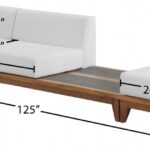 Rio 125" Off White Water Resistant Fabric Upholstered Outdoor Patio 3pc. Modular Sofa