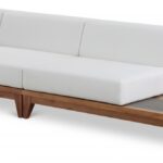 Rio 128.5" Off White Water Resistant Fabric Upholstered Outdoor Patio 3pc. Modular Sofa