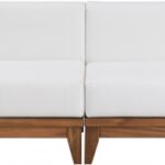 Rio 131" Off White Water Resistant Fabric Upholstered Outdoor Patio 4pc. Modular Sofa