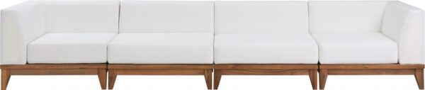 Rio 131" Off White Water Resistant Fabric Upholstered Outdoor Patio 4pc. Modular Sofa