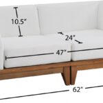 Rio 62" Off White Water Resistant Fabric Upholstered Outdoor Patio 2pc. Modular Loveseat