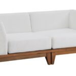 Rio 62" Off White Water Resistant Fabric Upholstered Outdoor Patio 2pc. Modular Loveseat