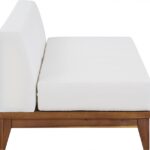 Rio 69" Off White Water Resistant Fabric Upholstered Outdoor Patio 2pc. Armless Modular Loveseat