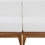 Rio 69" Off White Water Resistant Fabric Upholstered Outdoor Patio 2pc. Armless Modular Loveseat