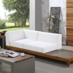 Rio 94" Off White Water Resistant Fabric Upholstered Outdoor Patio 2pc. Modular Loveseat