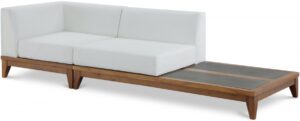 Rio 94" Off White Water Resistant Fabric Upholstered Outdoor Patio 2pc. Modular Loveseat
