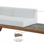 Rio 94" Off White Water Resistant Fabric Upholstered Outdoor Patio 2pc. Modular Loveseat