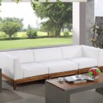 Rio 96.5" Off White Water Resistant Fabric Upholstered Outdoor Patio 3pc. Modular Sofa