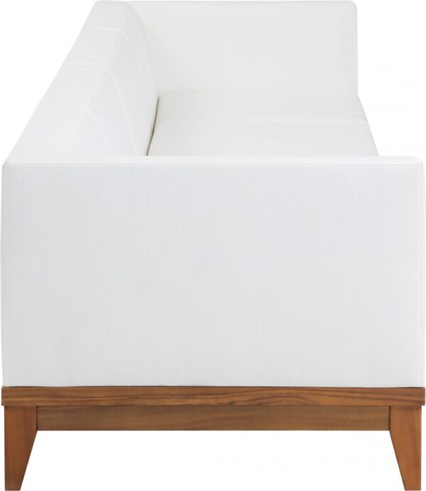 Rio 96.5" Off White Water Resistant Fabric Upholstered Outdoor Patio 3pc. Modular Sofa