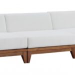 Rio 96.5" Off White Water Resistant Fabric Upholstered Outdoor Patio 3pc. Modular Sofa