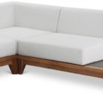 Rio 94" Off White Water Resistant Fabric Upholstered Outdoor Patio 3pc. Modular Sectional