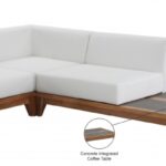 Rio 94" Off White Water Resistant Fabric Upholstered Outdoor Patio 3pc. Modular Sectional