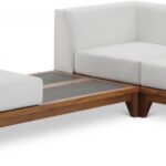 Rio 94" Off White Water Resistant Fabric Upholstered Outdoor Patio 3pc. Modular Sectional