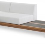 Rio 128.5" Off White Water Resistant Fabric Upholstered Outdoor Patio 4pc. Modular Sectional