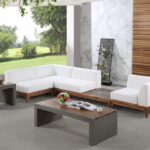 Rio 125" Off White Water Resistant Fabric Upholstered Outdoor Patio 4pc. Modular Sectional