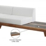 Rio 125" Off White Water Resistant Fabric Upholstered Outdoor Patio 4pc. Modular Sectional