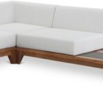 Rio 125" Off White Water Resistant Fabric Upholstered Outdoor Patio 5pc. Modular Sectional