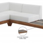 Rio 125" Off White Water Resistant Fabric Upholstered Outdoor Patio 5pc. Modular Sectional