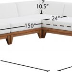 Rio 100" Off White Water Resistant Fabric Upholstered Outdoor Patio 5pc. Modular Sectional