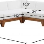Rio 96.5" Off White Water Resistant Fabric Upholstered Outdoor Patio 5pc. Modular Sectional
