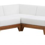 Rio 96.5" Off White Water Resistant Fabric Upholstered Outdoor Patio 5pc. Modular Sectional