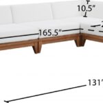 Rio 131" Off White Water Resistant Fabric Upholstered Outdoor Patio 6pc. Modular Sectional