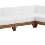 Rio 131" Off White Water Resistant Fabric Upholstered Outdoor Patio 6pc. Modular Sectional