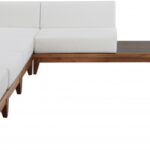 Rio 131" Off White Water Resistant Fabric Upholstered Outdoor Patio 6pc. Modular Sectional