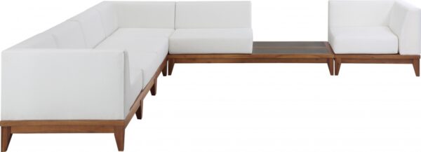 Rio 131" Off White Water Resistant Fabric Upholstered Outdoor Patio 6pc. Modular Sectional