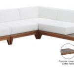 Rio 131" Off White Water Resistant Fabric Upholstered Outdoor Patio 6pc. Modular Sectional