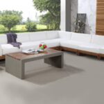 Rio 131" Off White Water Resistant Fabric Upholstered Outdoor Patio 7pc. Modular Sectional