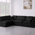 Plush 105" Velvet Upholstered Standard Comfort 4pc. Modular Sectional