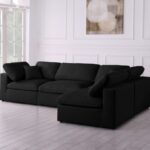 Plush 105" Velvet Upholstered Standard Comfort 4pc. Modular Sectional